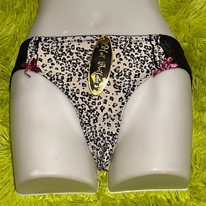 Bikini Panties Black/with Leopard Print Size S